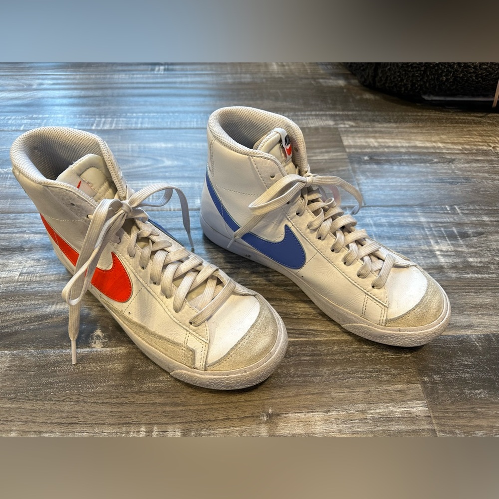 Nike Blazers blue and red swoosh, worn but good condition